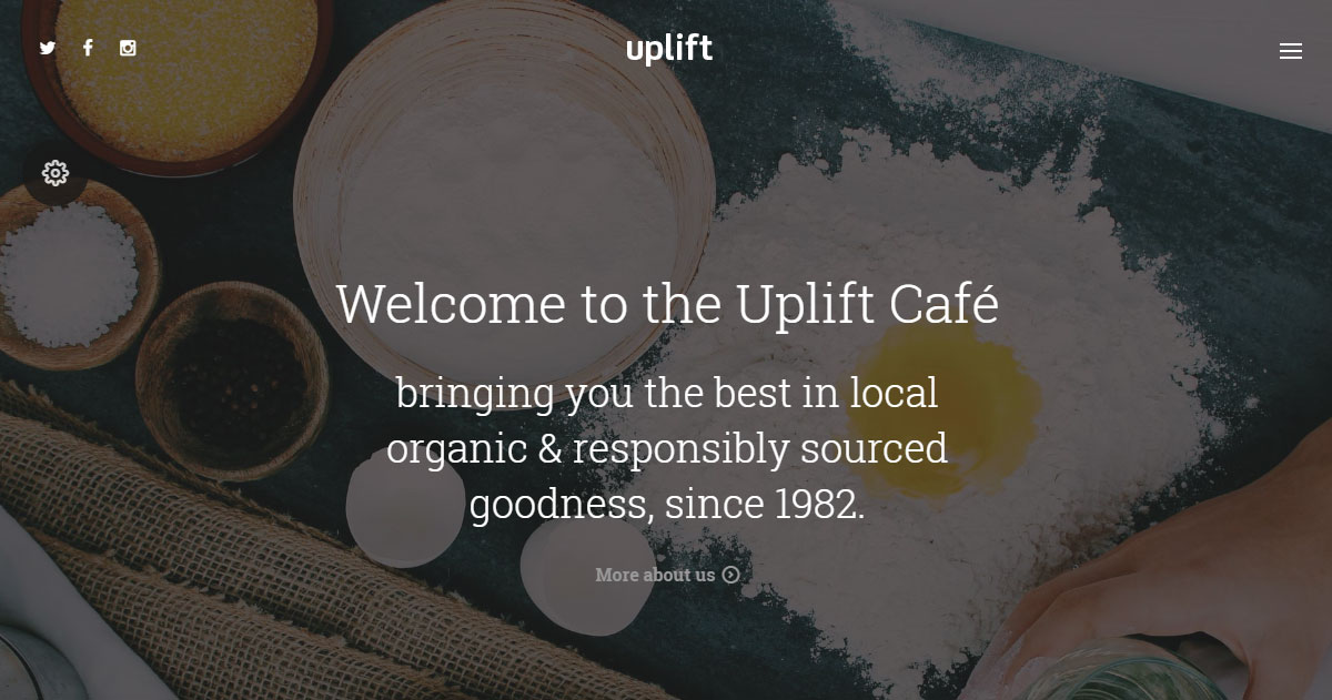 Uplift WordPress Theme Review Cafe Demo