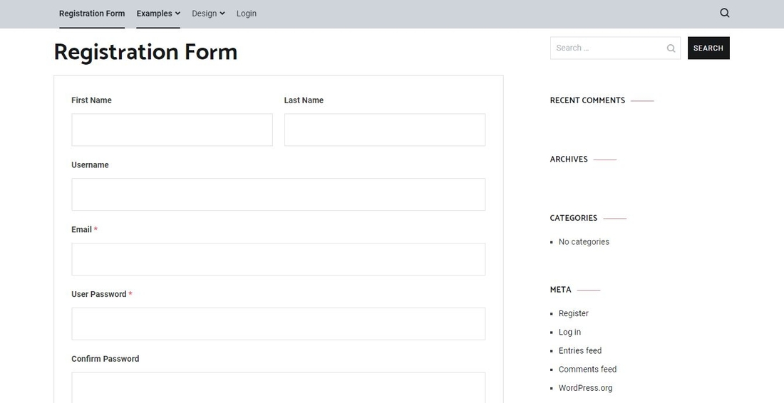 User Registration – Custom Registration Form, Login And User Profile for WordPress registration page