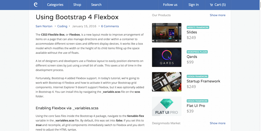Using Bootstrap 4 Flexbox