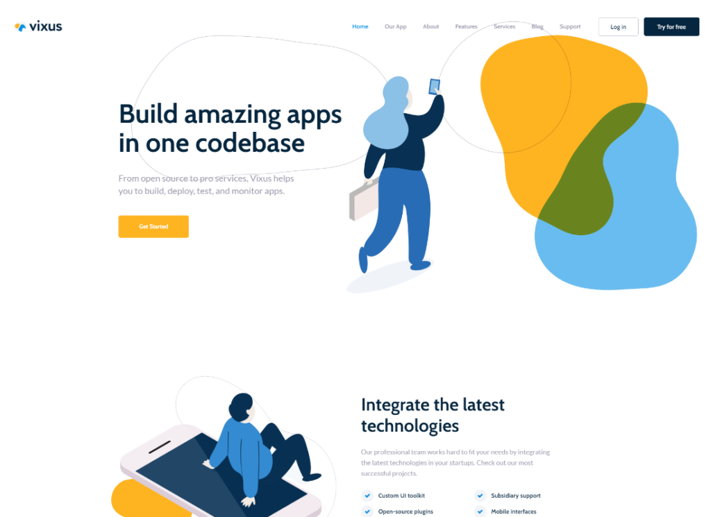 Vixus - Startup & Mobile App WordPress Landing Page Theme