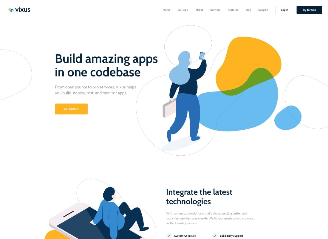 Vixus | Startup & Mobile App WordPress Landing Page Theme