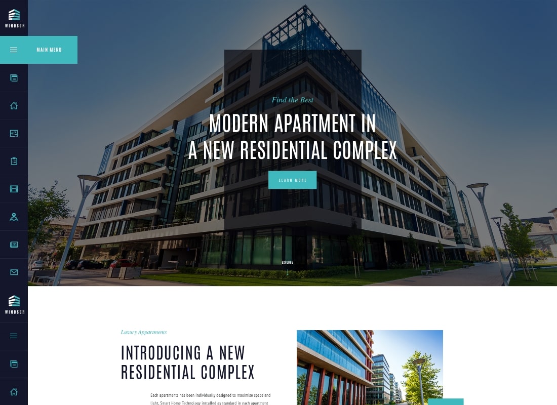 Windsor | Apartment Complex / Single Property WordPress Theme