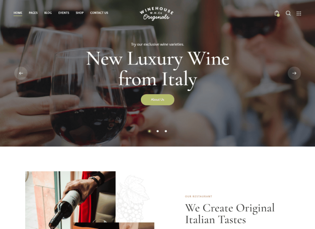 Wine House - Vineyard & Restaurant Liquor Store WordPress Theme