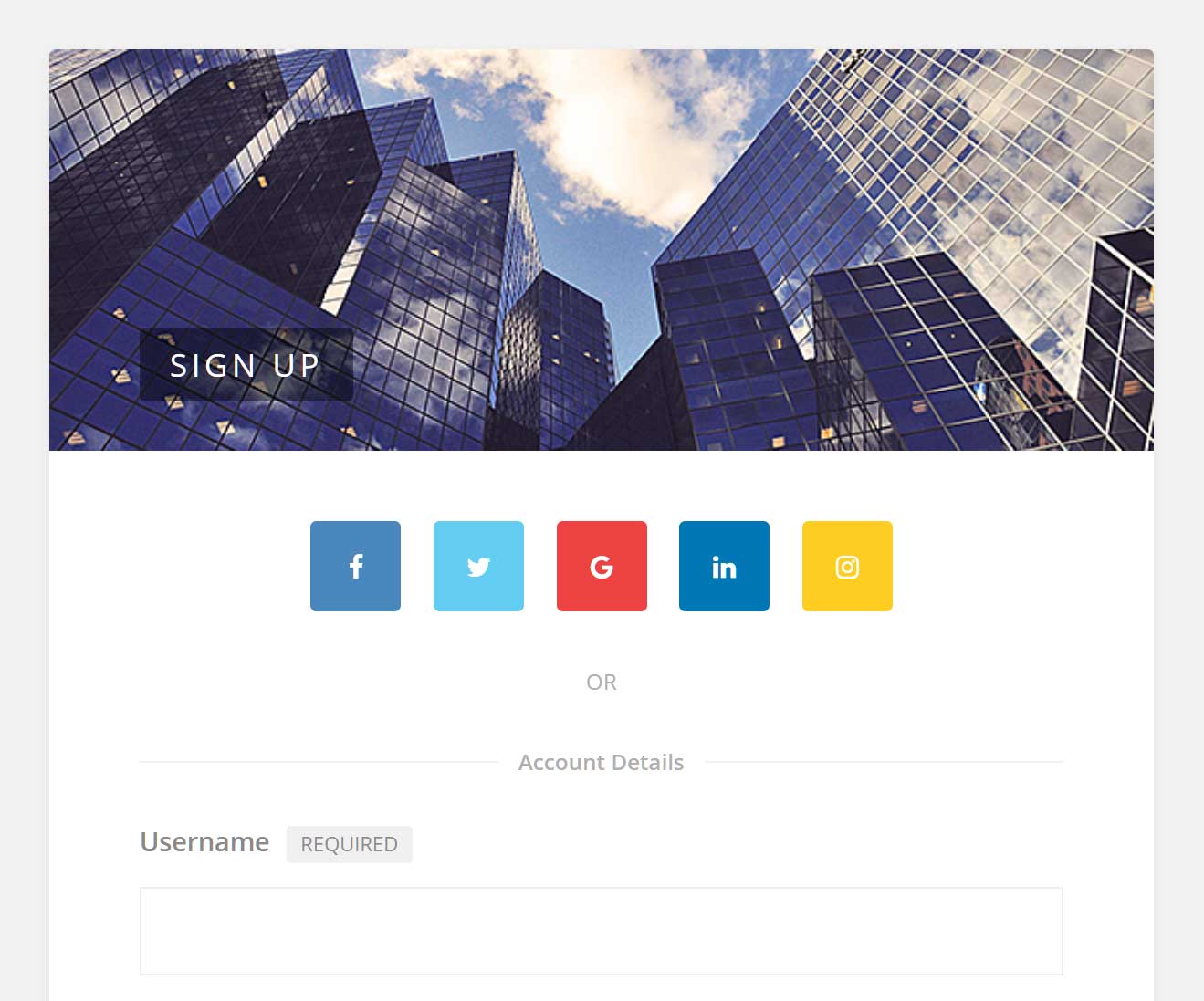 Youzify registration page