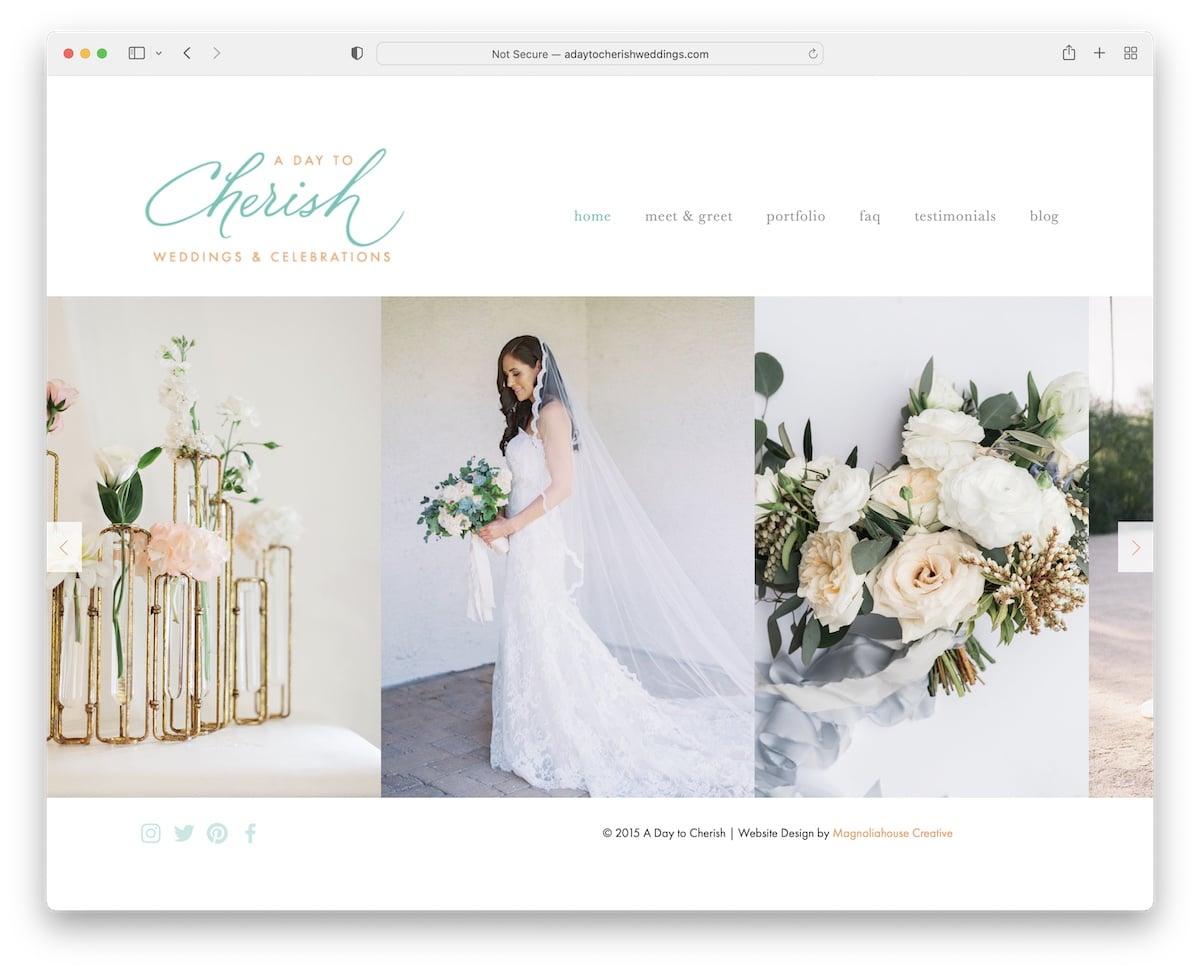 a day to cherish wedding website