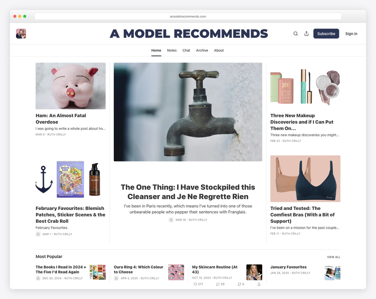 A Model Recommend lifestyle blog