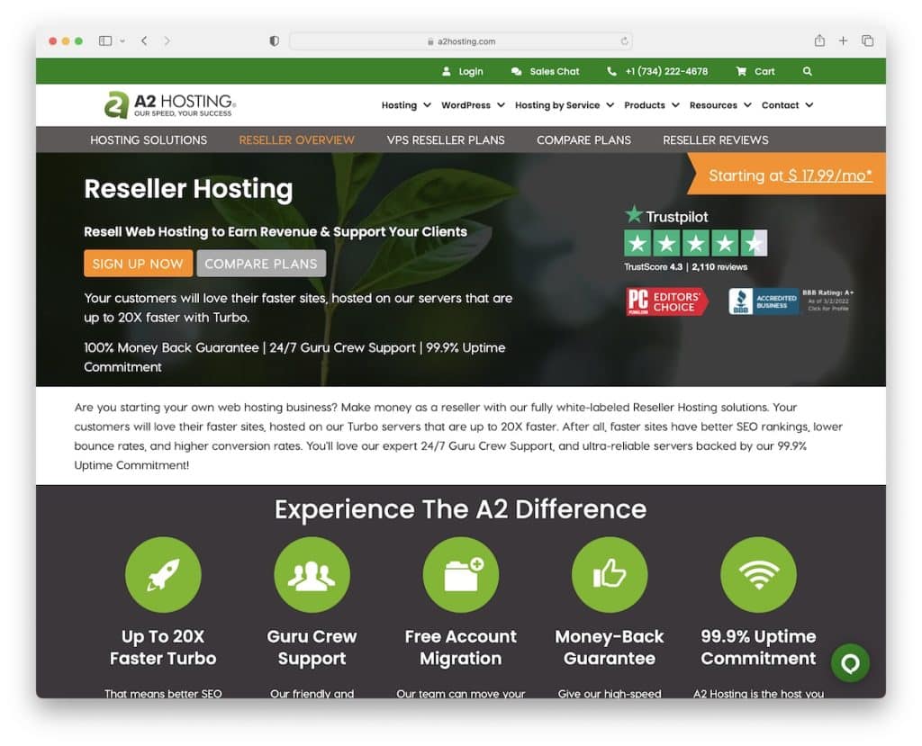 a2 reseller hosting