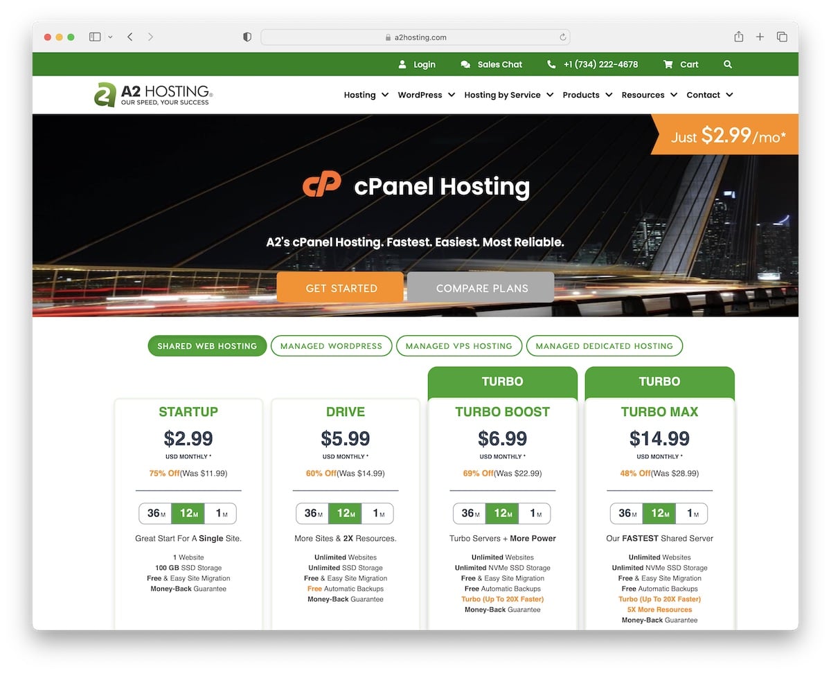 a2hosting cpanel hosting