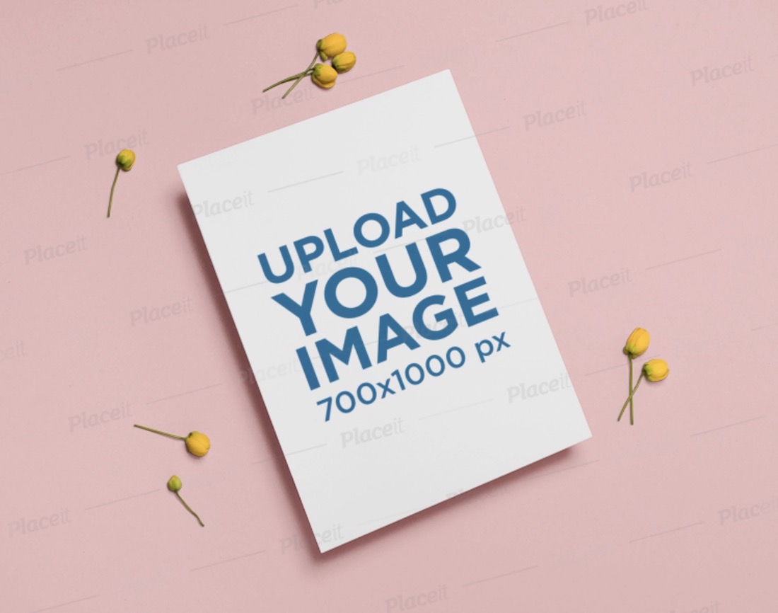 a4 flyer mockup with flowers
