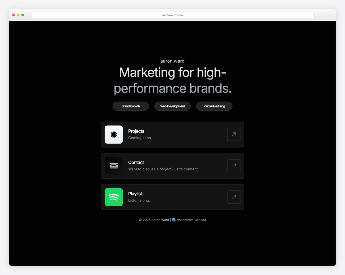 Aaron Ward - personal website for online marketer