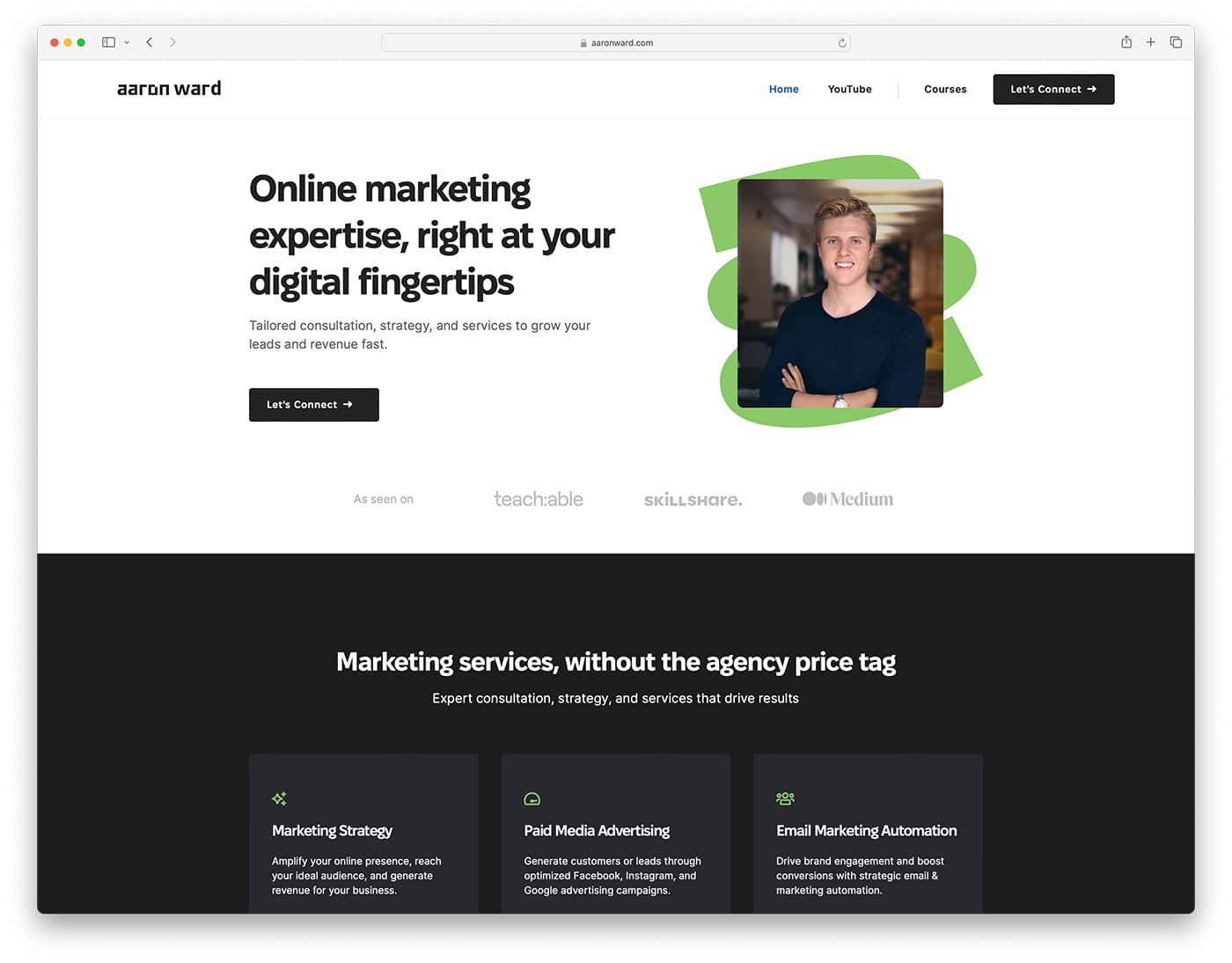 Aaron Ward - personal website for online marketer