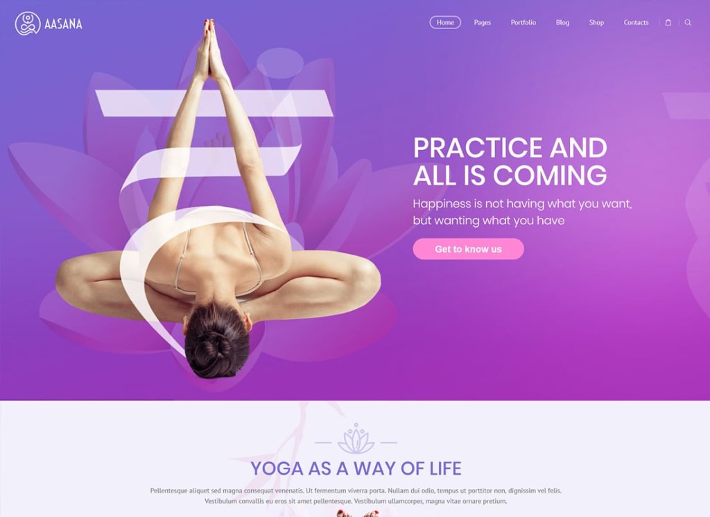 Aasana | Health and Yoga WordPress Theme