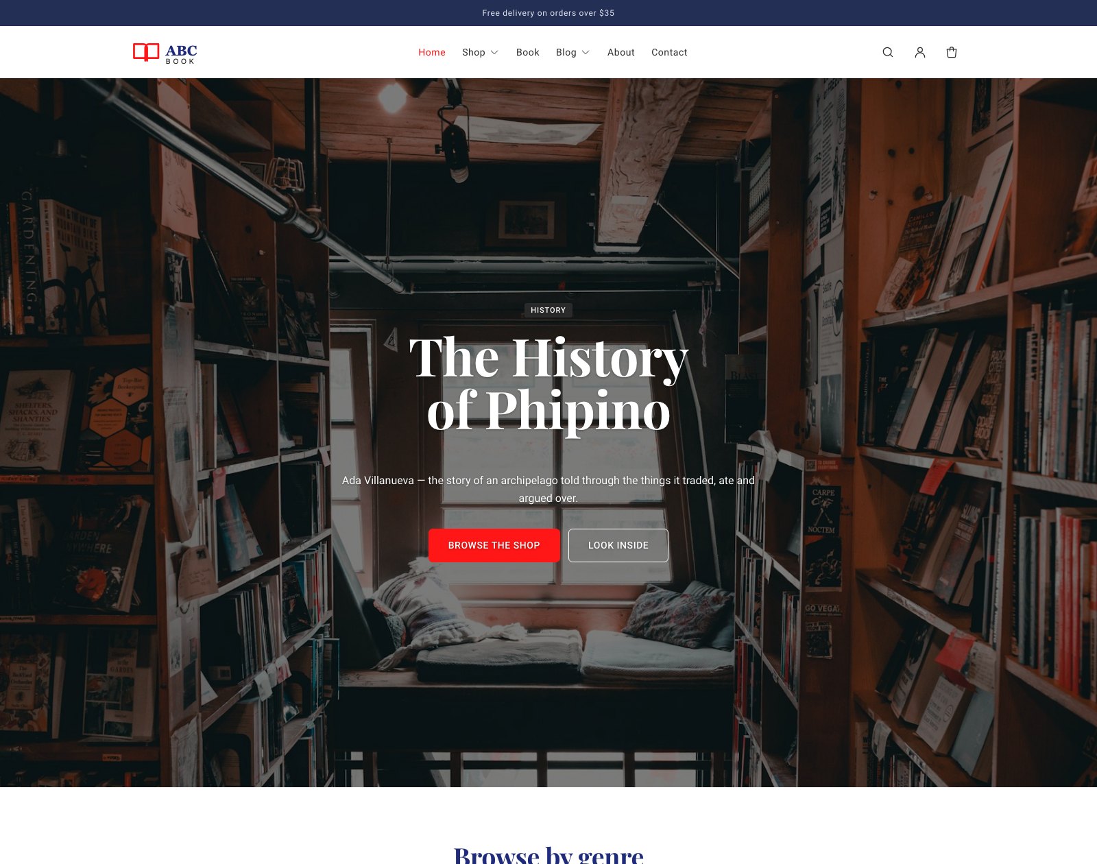 ABC Book free Shopify bookstore theme homepage