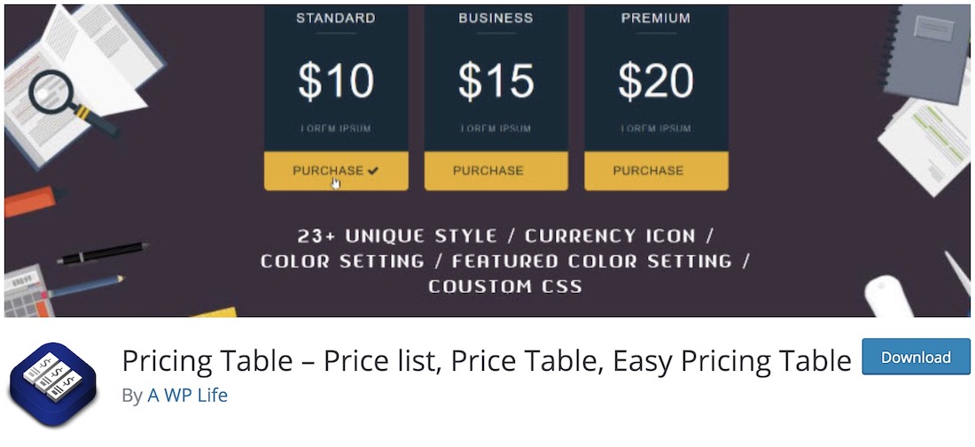 abc pricing table wordpress plugin
