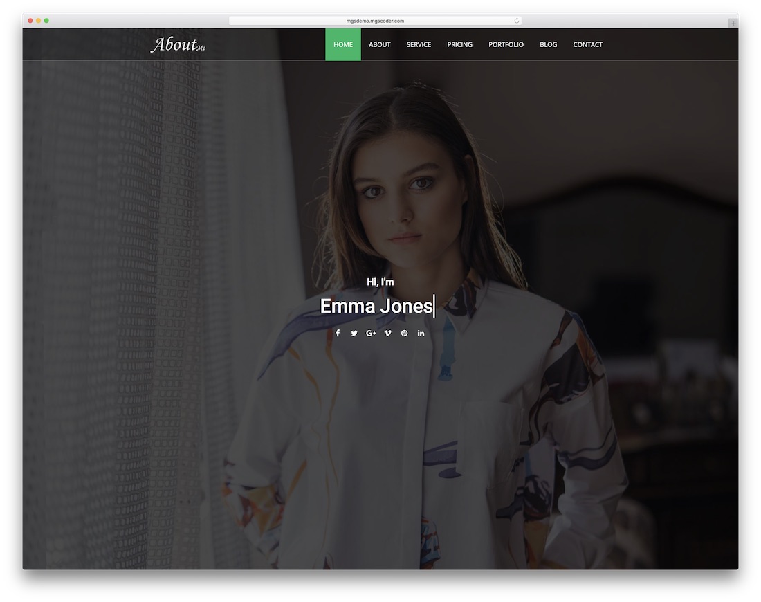 aboutme bootstrap personal website template