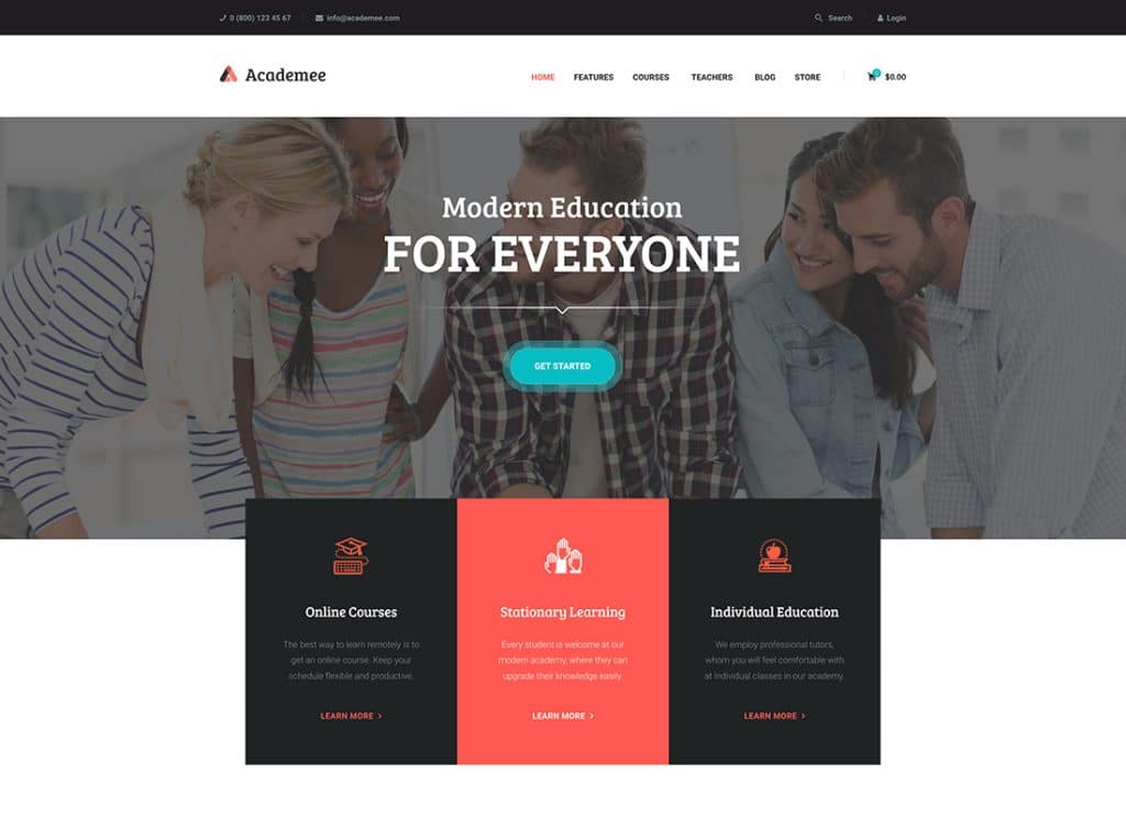 Academee - Education Center & Training Courses WordPress Theme