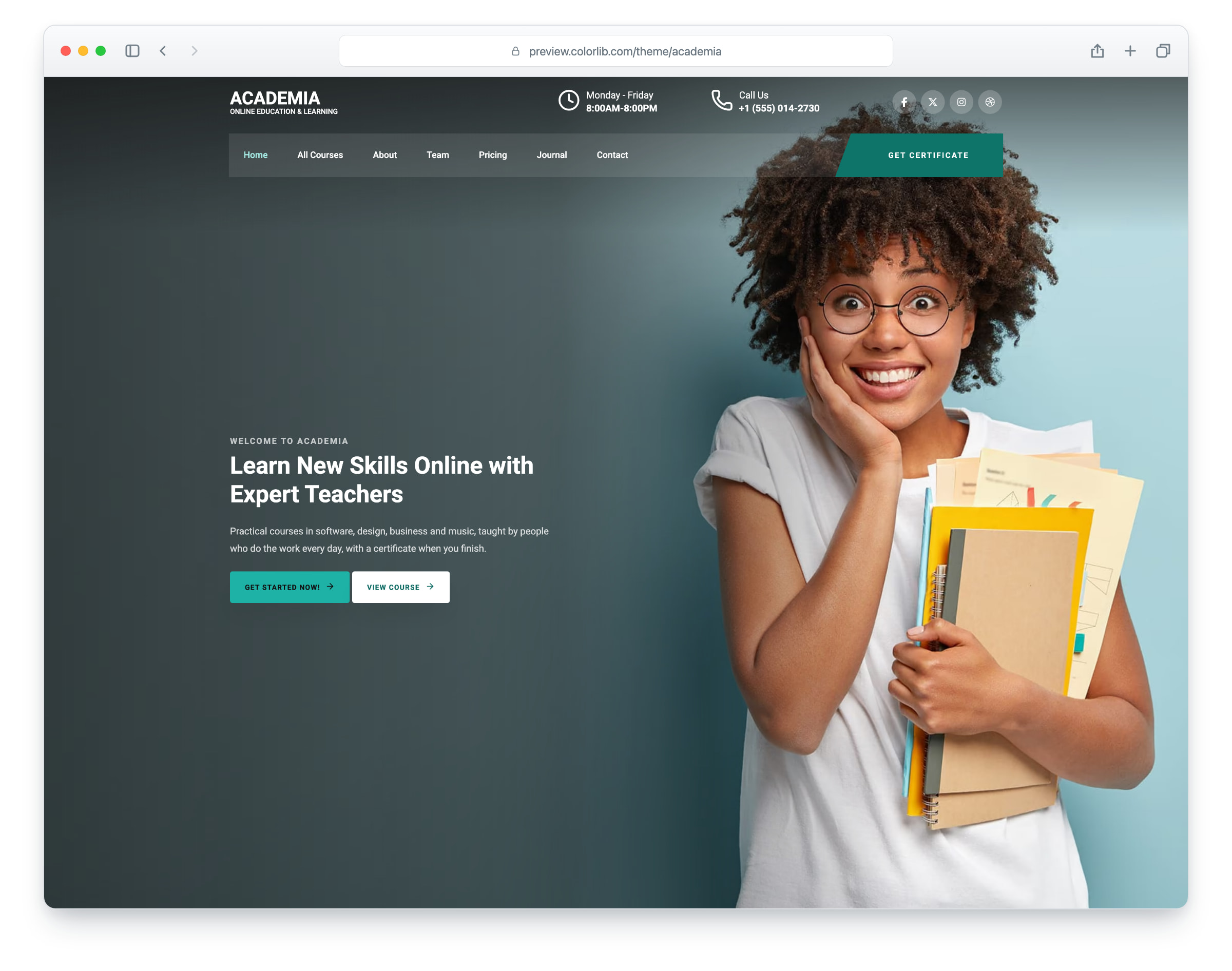 Academia website template