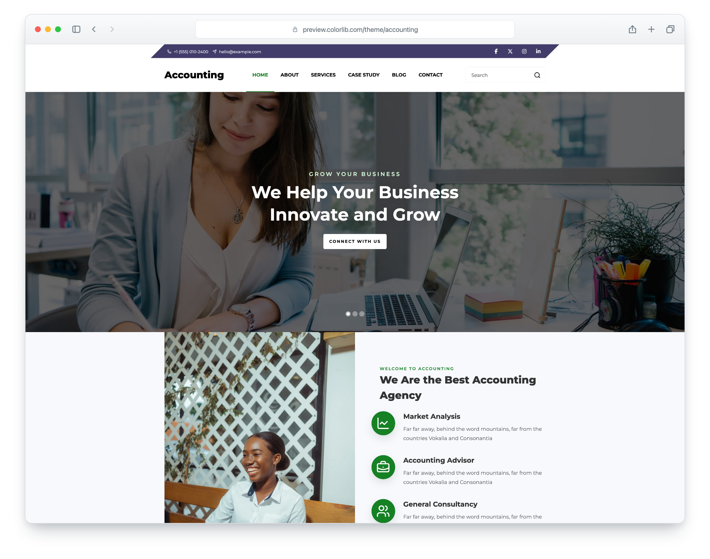 Accounting website template