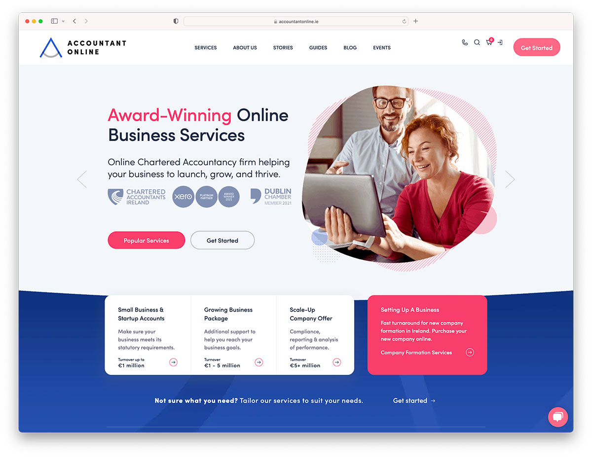 accounting website design example