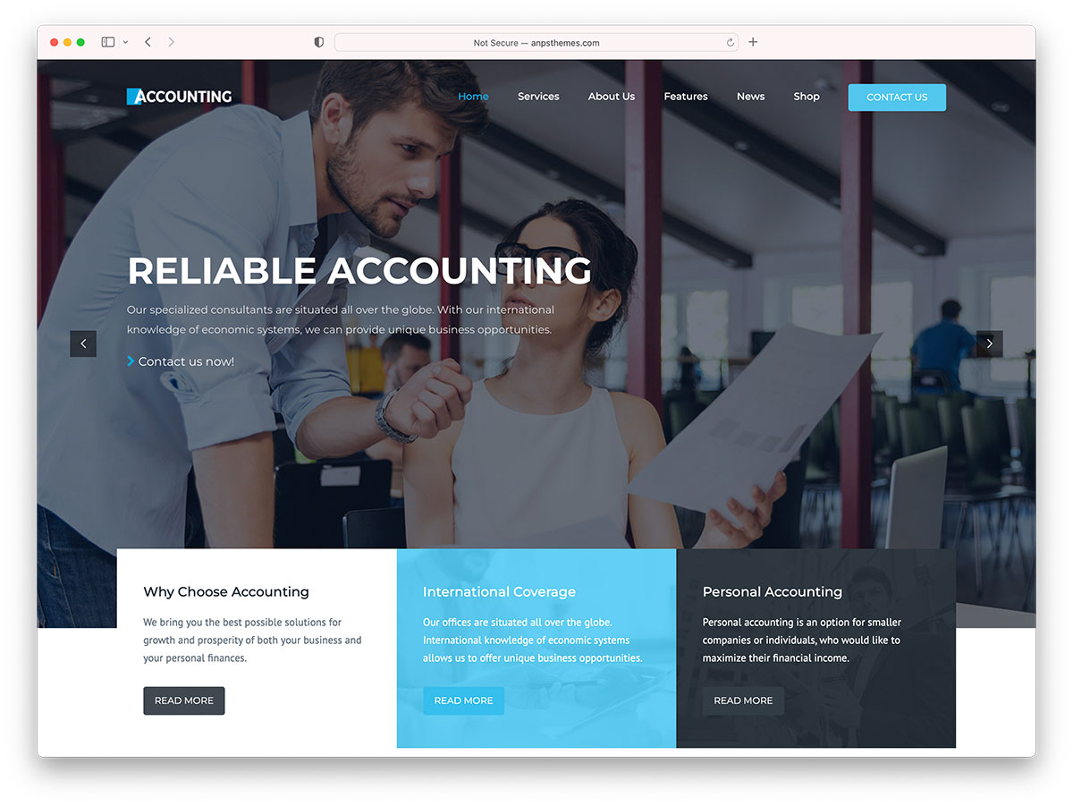 accounting wordpress theme