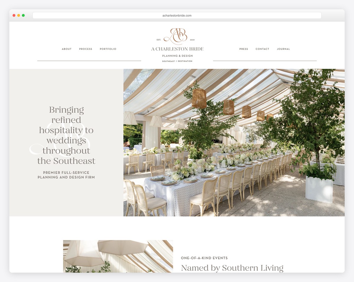 a charleston bride website example