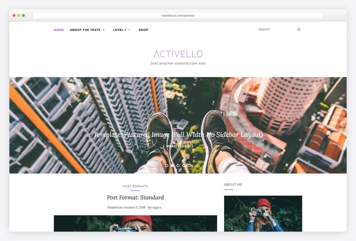 Activello free blog WordPress theme demo by Colorlib