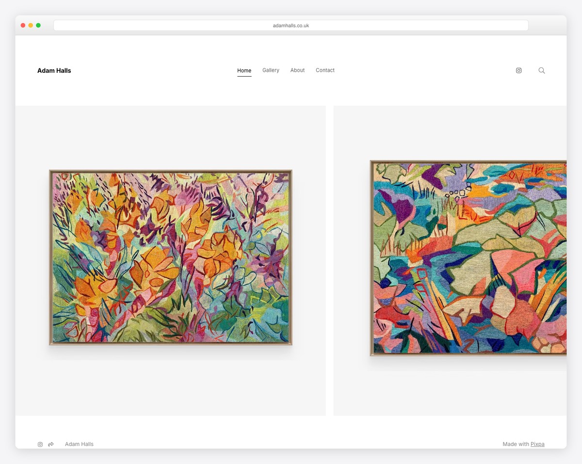 adam halls artist portfolio website