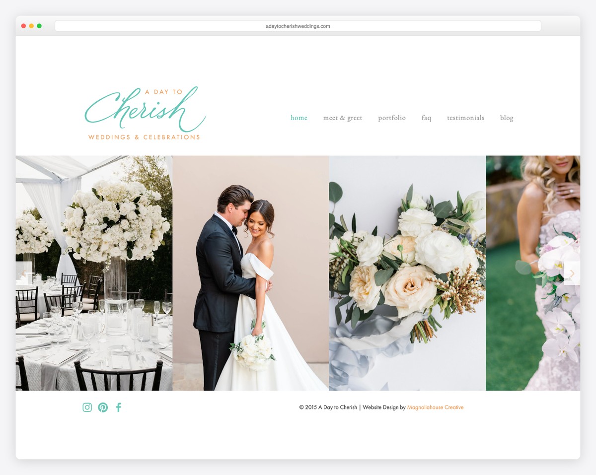 a day to cherish weddings website example