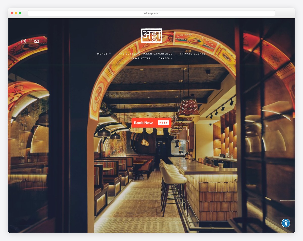 adda indian canteen squarespace restaurant website