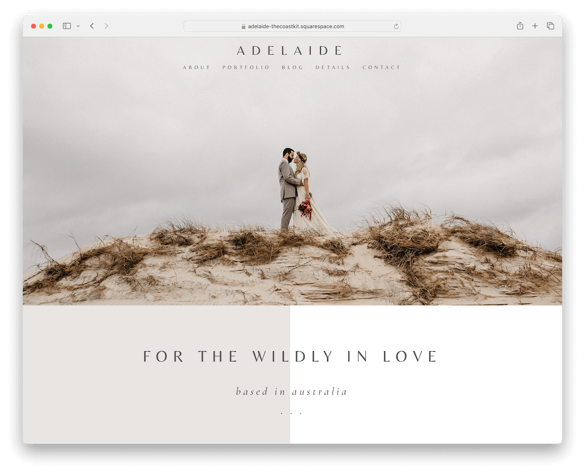 adelaide squarespace wedding photographer template