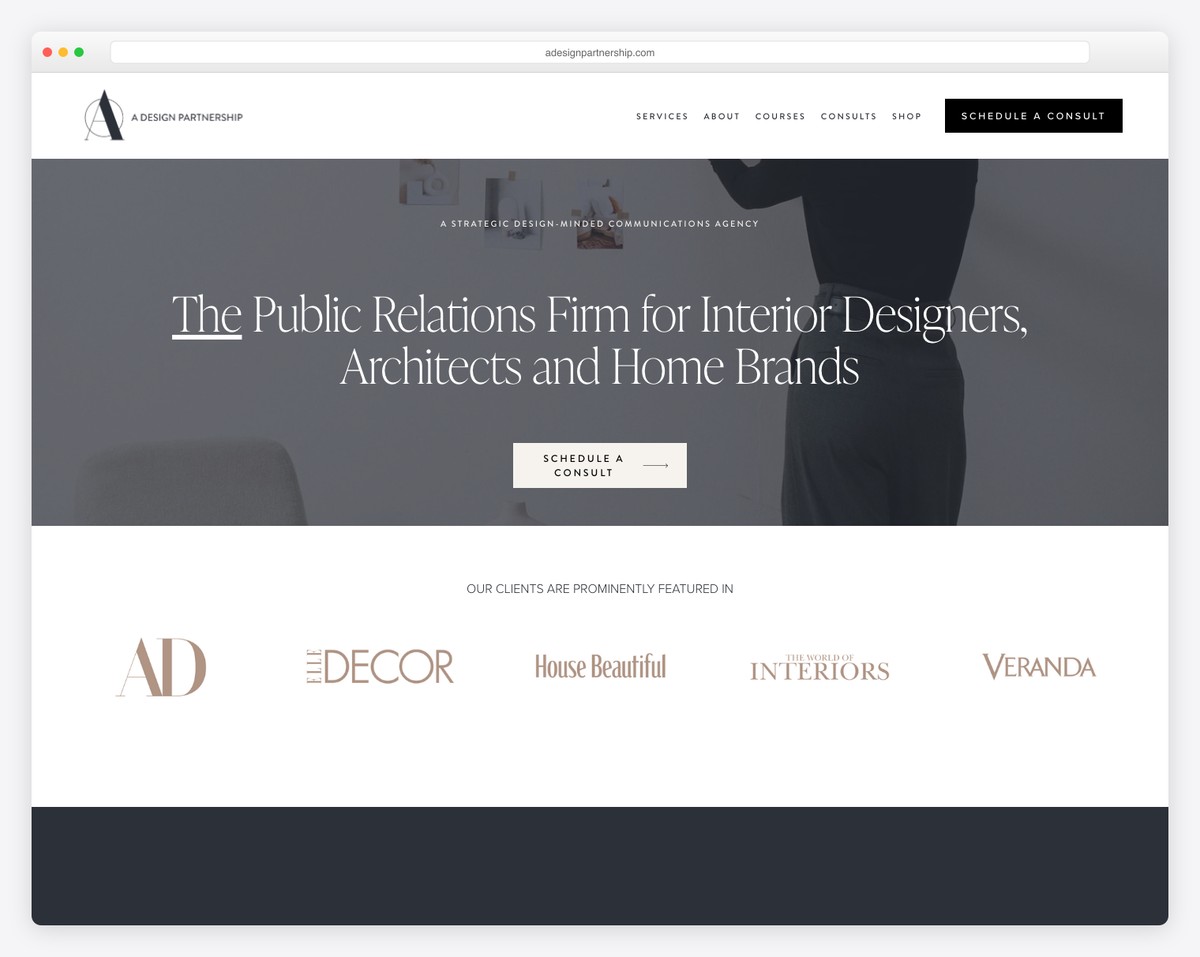 a design partnership website example