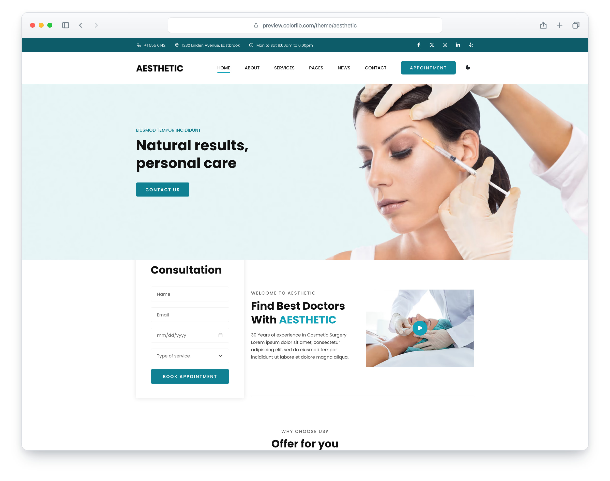 Aesthetic website template