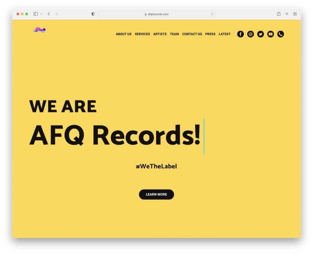 afq records weblium website