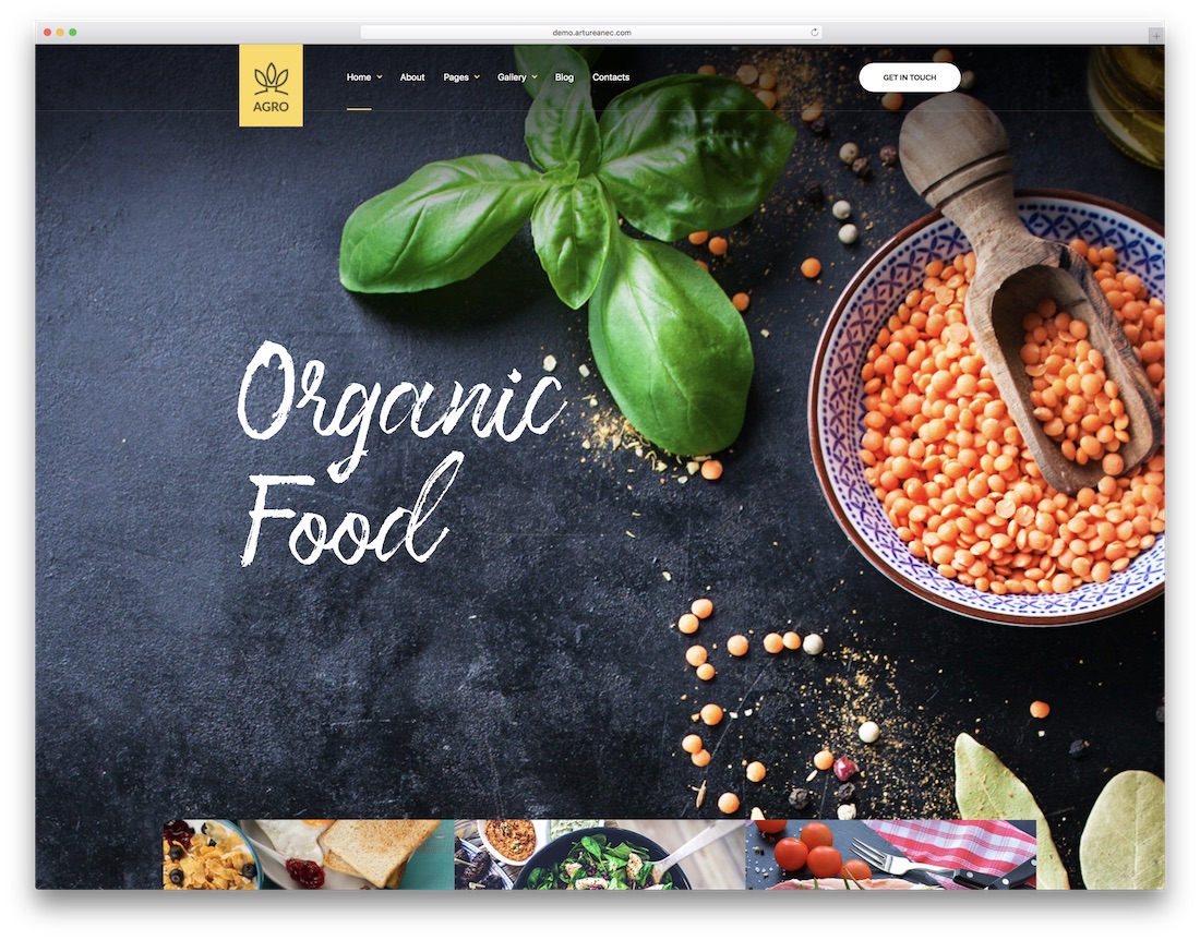 agro food website template
