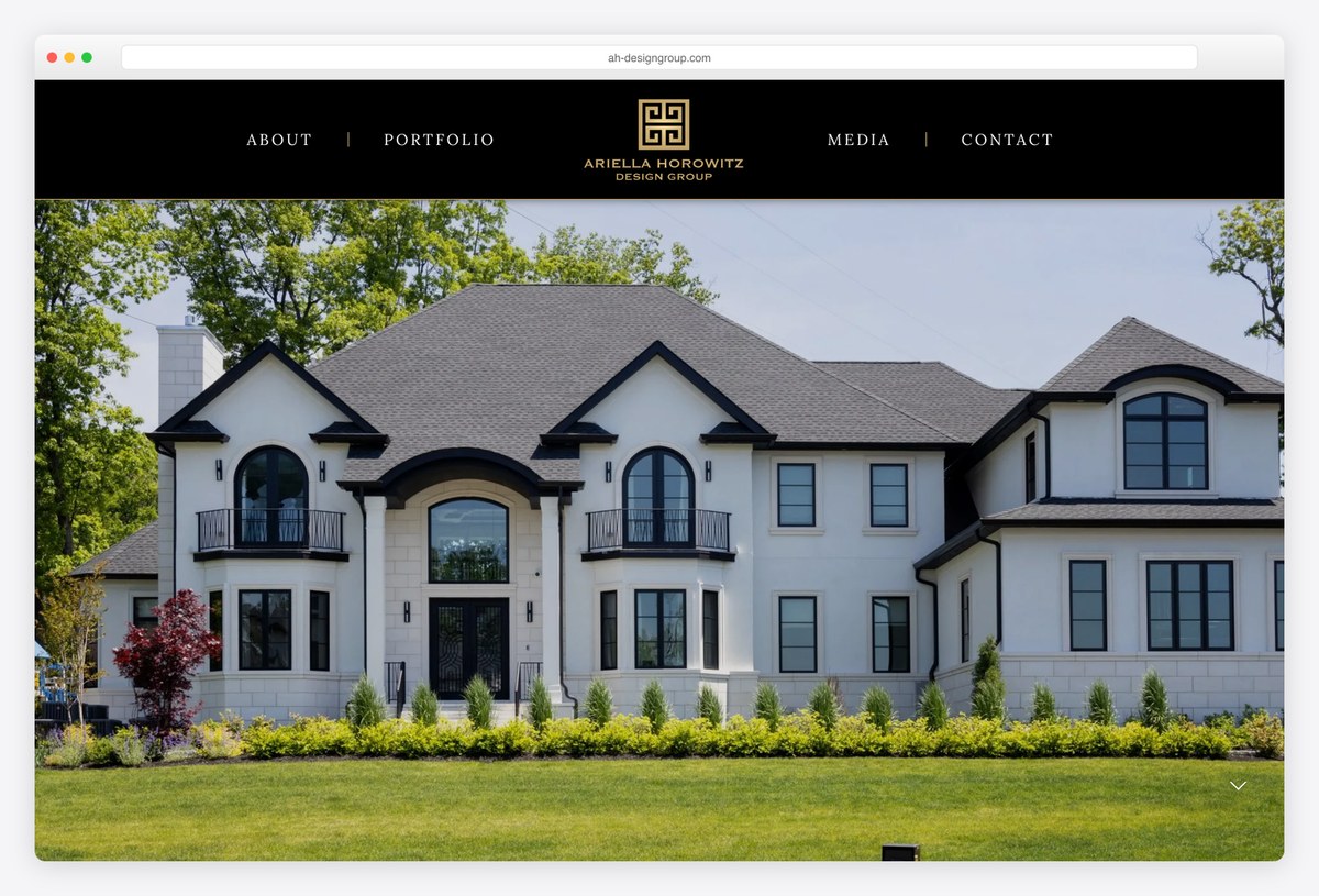 AH Design Group interior design portfolio website