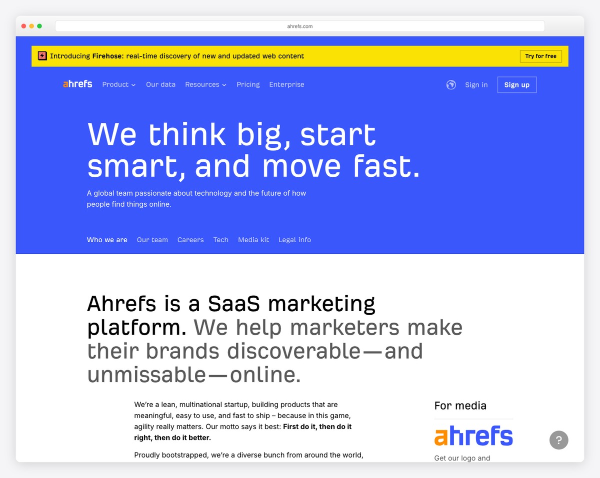 ahrefs about page example
