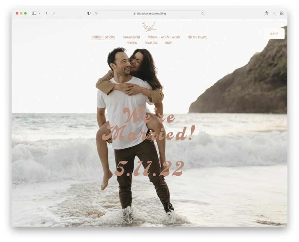 a+j wedding website