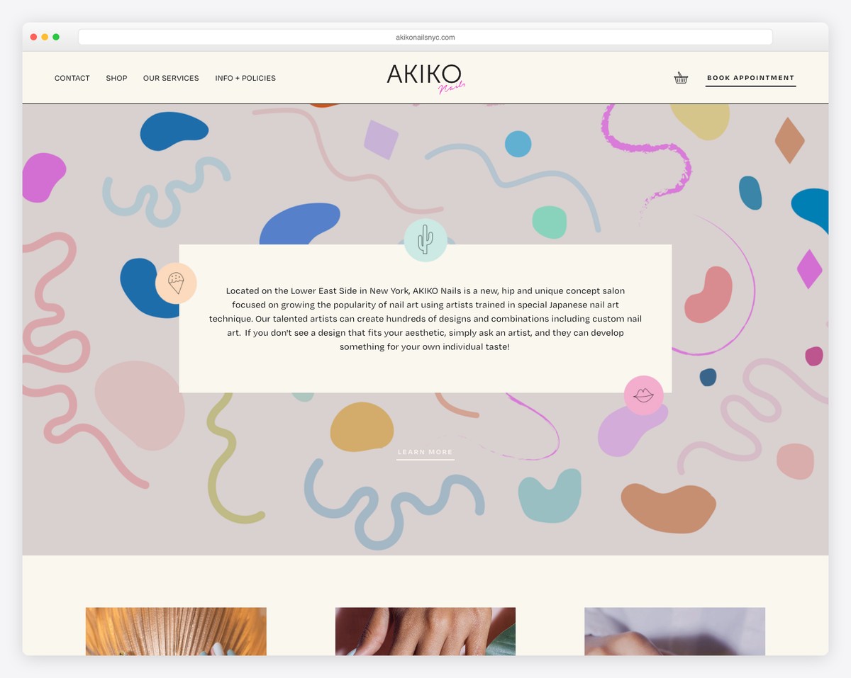 akiko nails website example