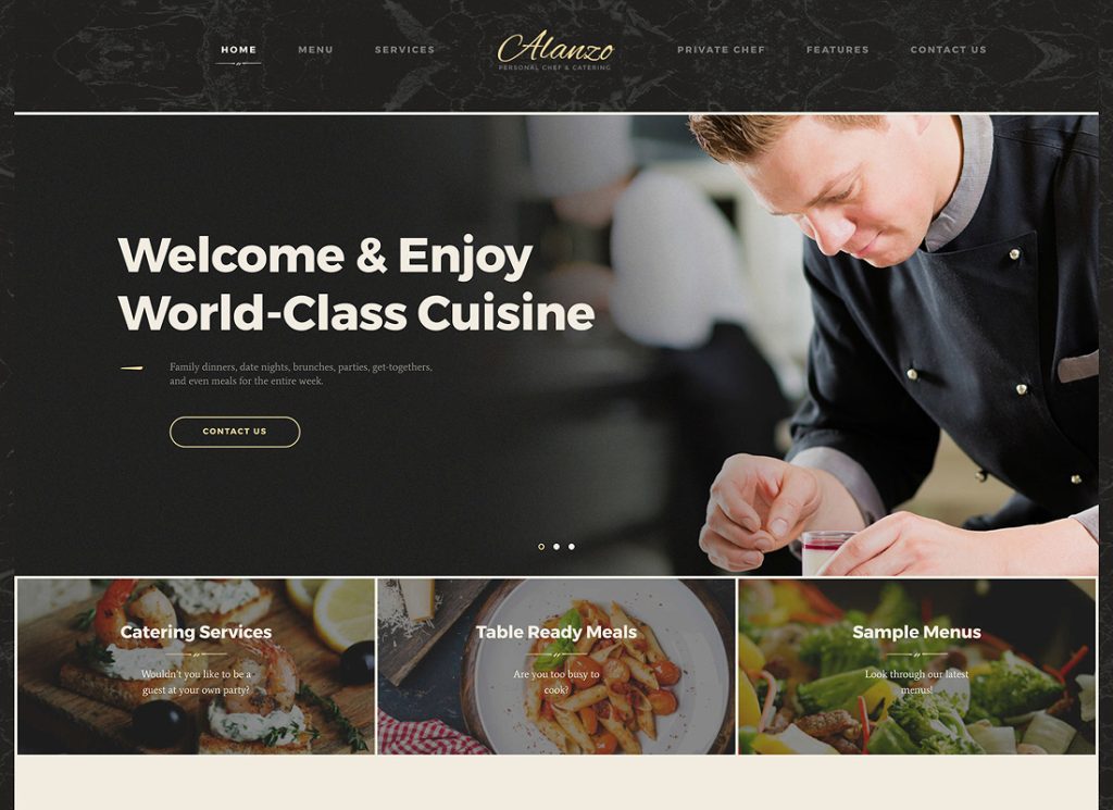 Alanzo - Chef & Event Catering WordPress Theme