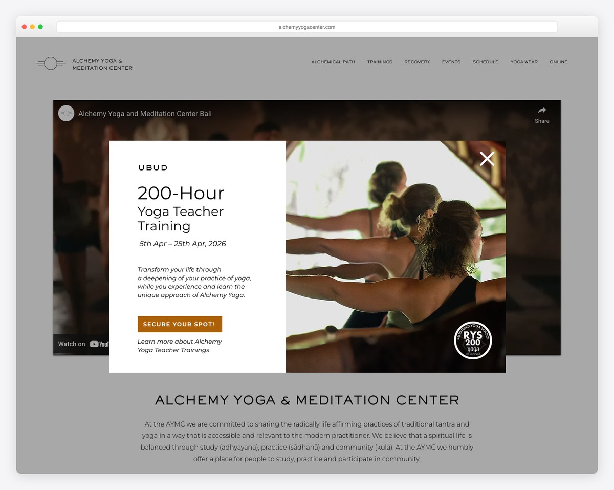 alchemy yoga center bali website