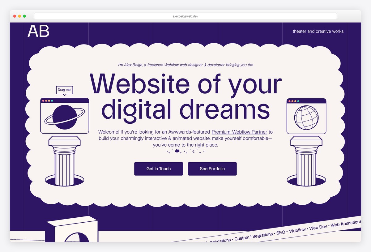 Alex Beige web designer portfolio website