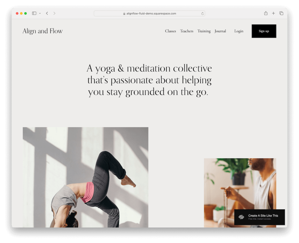 alignflow squarespace health template