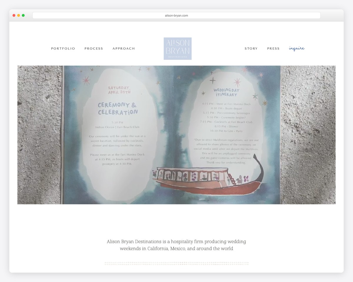 alison bryan destinations website example