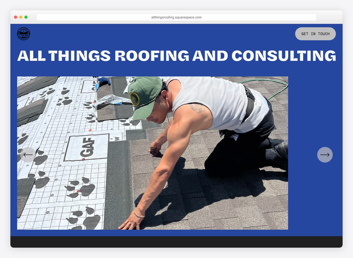 All Things Roofing and Consulting roofing company website homepage