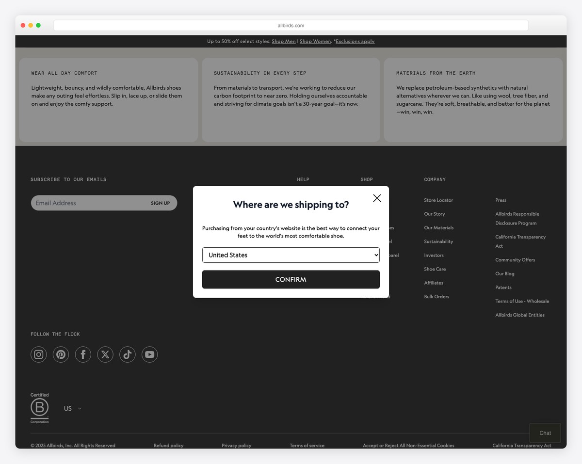 allbirds about page example
