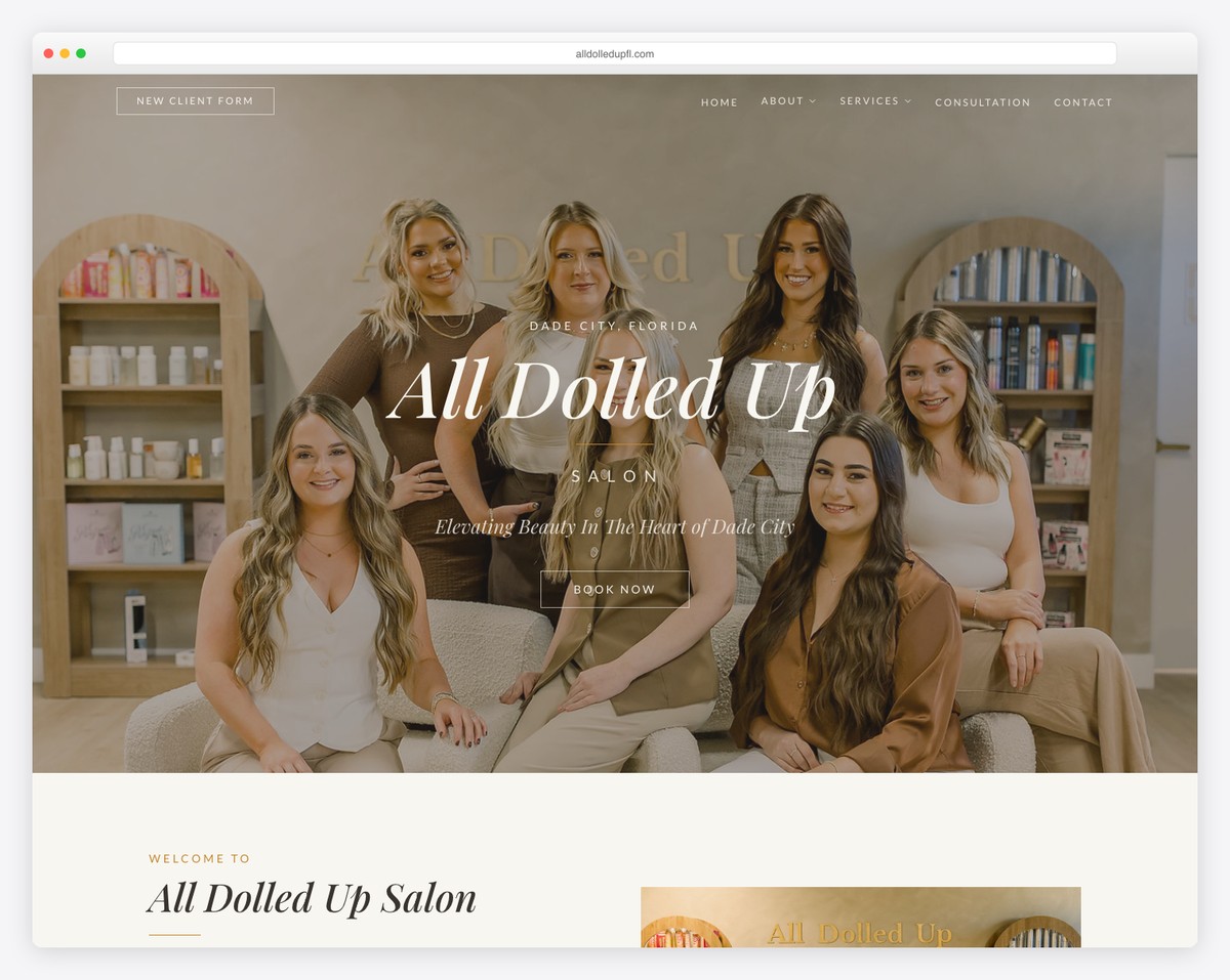all dolled up website example