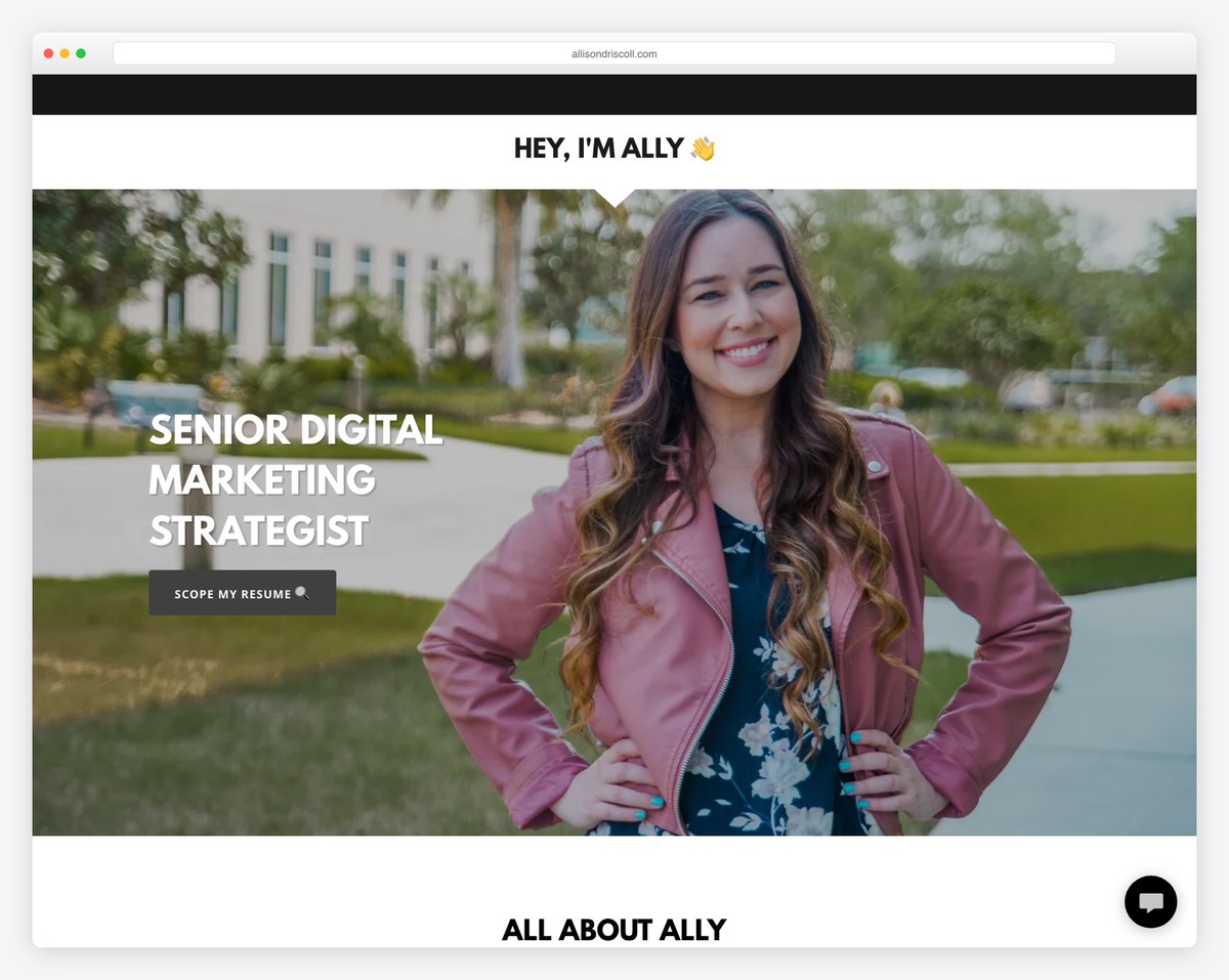 allison driscoll Senior Digital Marketing Strategist resume website