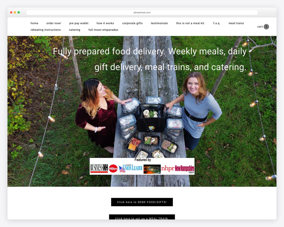 all real meal website example