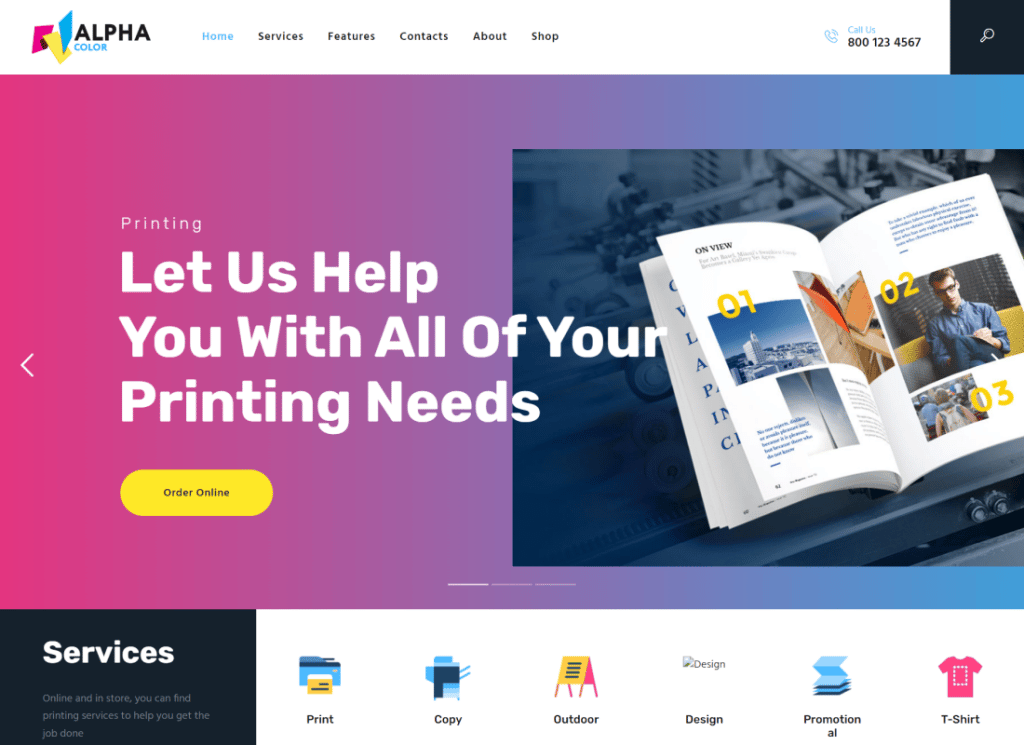 AlphaColor - Type Design Agency & 3D Printing Services WordPress Theme