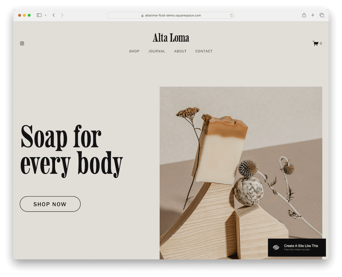 altaloma - soap and beauty online shop for Squarespace